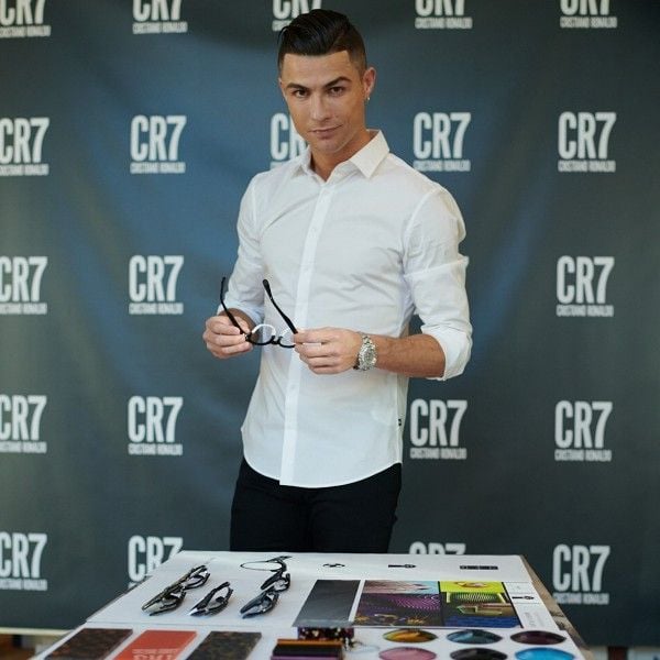 Cristiano Ronaldo with his CR7 eyewear brand