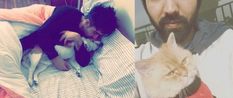 Harrdy Sandhu with his pets