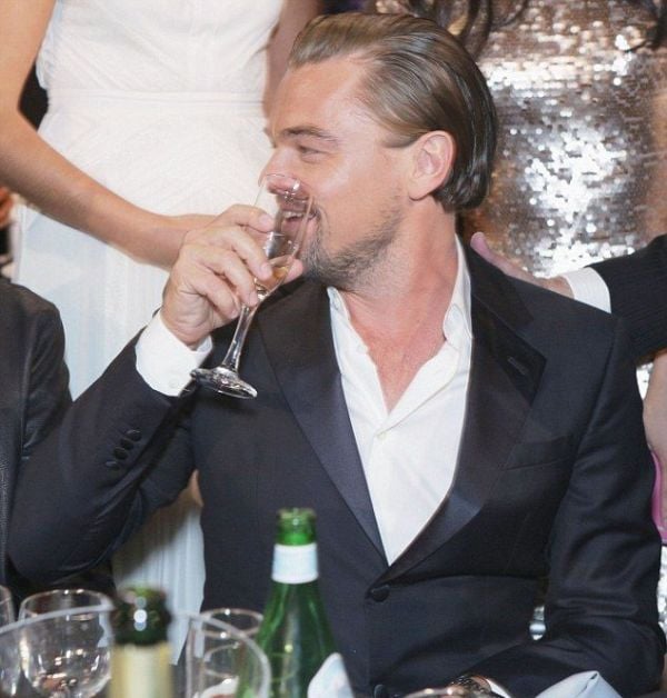 Leonardo DiCaprio With a Glass of Wine