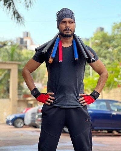 Avinash Dwivedi while working out
