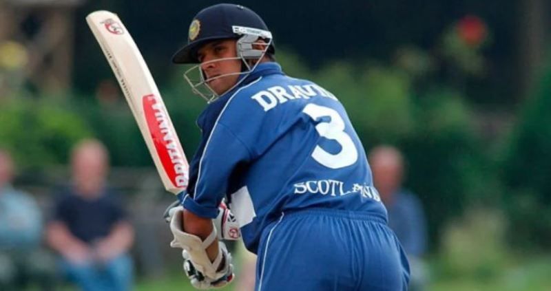 Rahul Dravid playing for the Scotland team