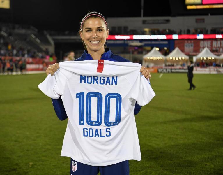 Alex Morgan Celebrating Her 100th Goal