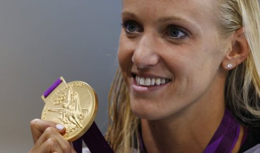 Dana-Vollmer with her Gold medal