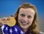 Katie Lendecky with the gold medal she won at the London Olympics