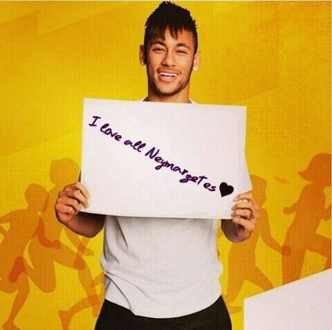 Neymar with Neymarzetes poster