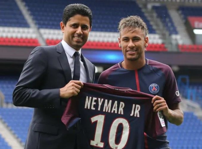 Neymar after signing with PSG