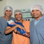 Neymar with his newly born son Davi Lucca
