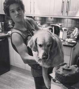 Bradley Simpson with his dog, Jesse