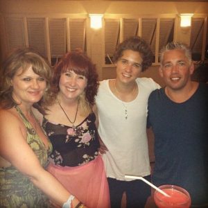 Bradley Simpson with his family (Left to right-Mother, Sister, Bradley & Father)