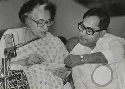 Pranab Mukhrerjee with Former Prime Minister Indira Gandhi