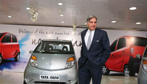 Ratan Tata with Nano Car