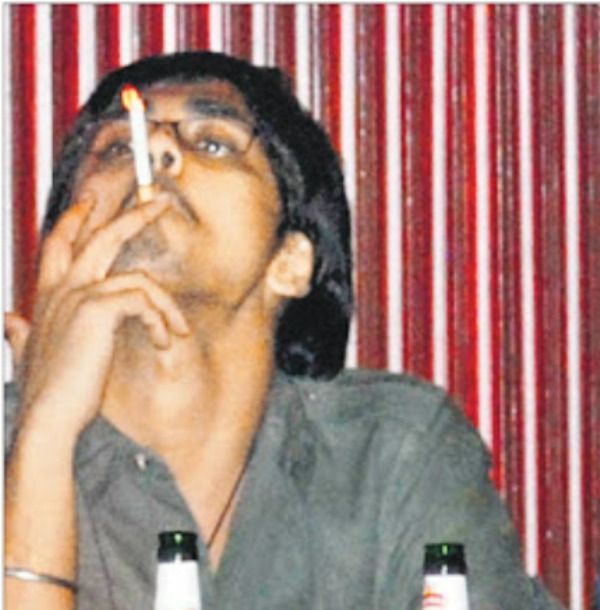Siddharth while smoking a cigarette