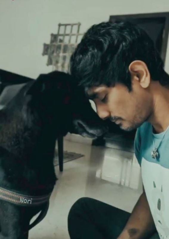 Siddharth with his pet, Nori