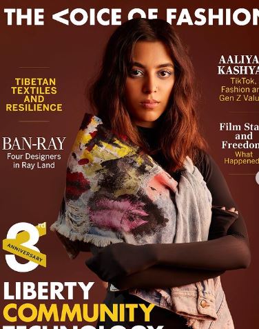 Aaliyah Kashyap featured on the cover of The Voice of Fashion magazine