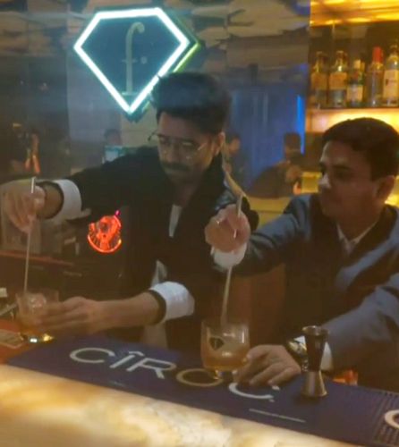 Aparshakti Khurrana with a glass of alcohol