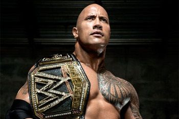 Dwayne Johnson with the international Championship Belt