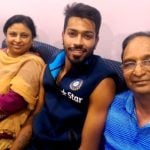 Hardik Pandya with his parents