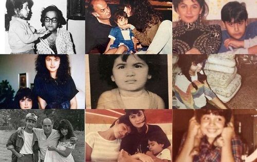 A collage of Pooja Bhatt's old pictures