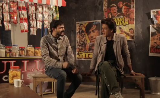 Bhuvan Bam with Shah Rukh Khan on the sets of Titu Talks