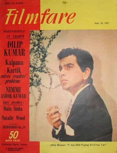 Dilip Kumar featured on the Filmfare magazine's cover