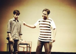 Jitendra Kumar and Biswapati Sarkar doing a play