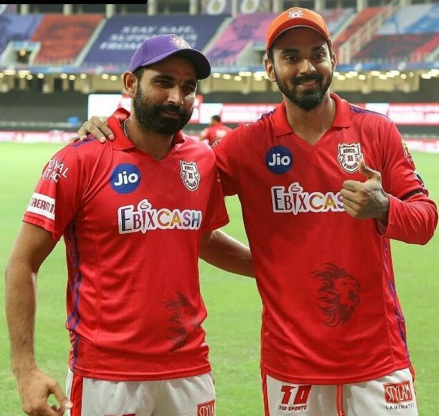 Mohammed Shami with KL Rahul when he played for Kings XI Punjab
