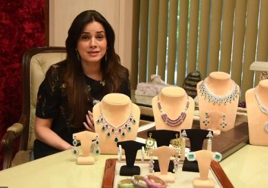 Neelam Kothari inside her Jewellery Store in Mumbai