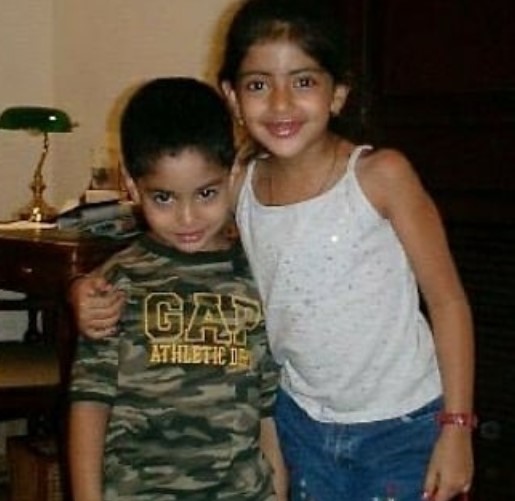 A childhood picture of Agastya Nanda with his sister