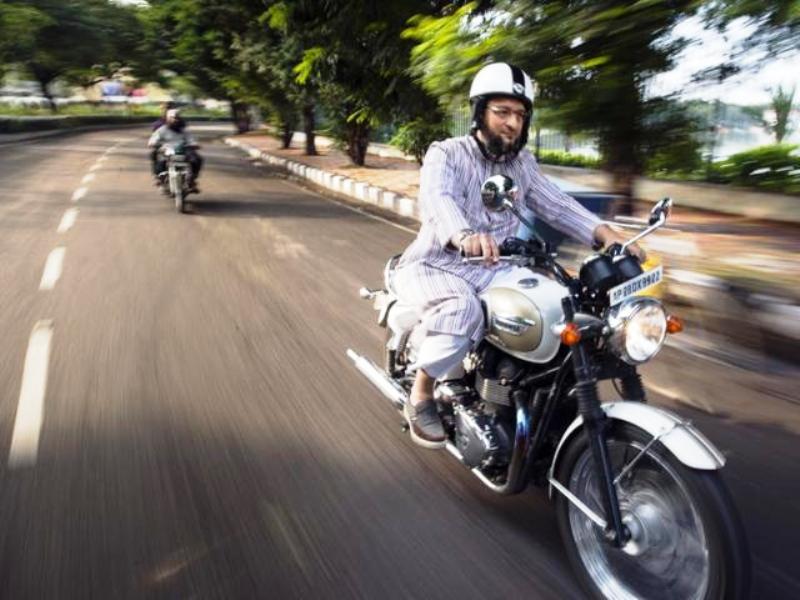 Asaduddin Owaisi Riding A Motorcycle
