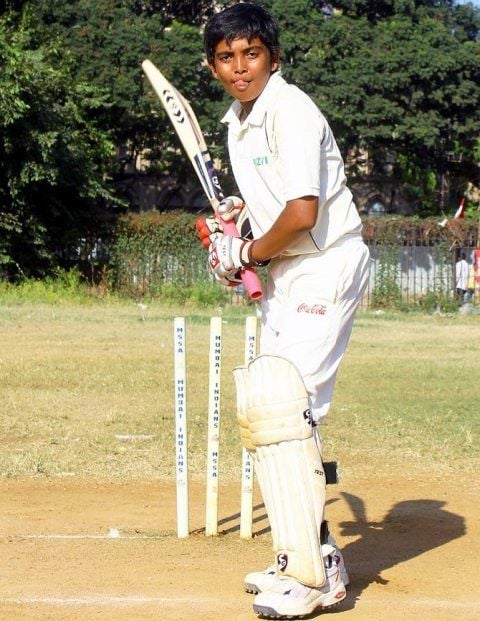 Prithvi Shaw practicing during his school days