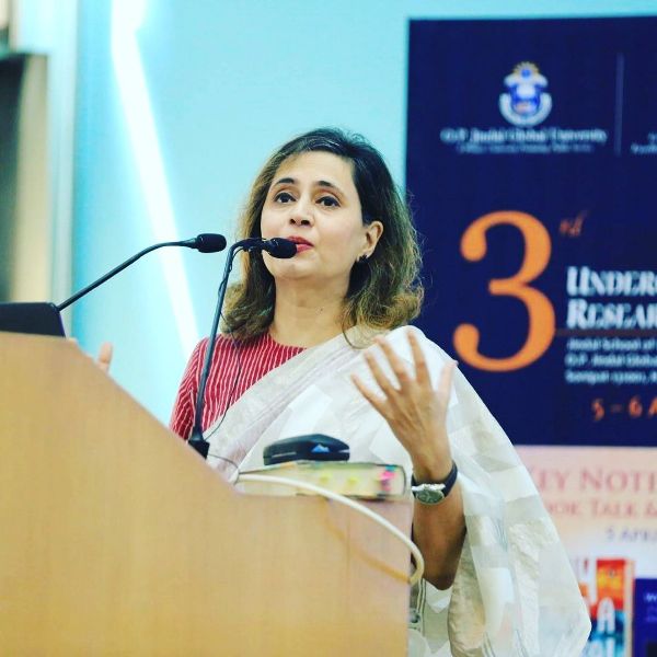 Sagarika Ghose while speaking at an event