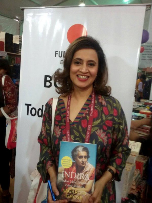 Sagarika Ghose with her book 'Indira: India's Most Powerful Prime Minister'