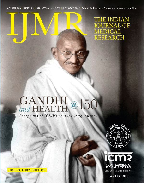 The cover page of the book 'Gandhi and Health @ 150' (2019)