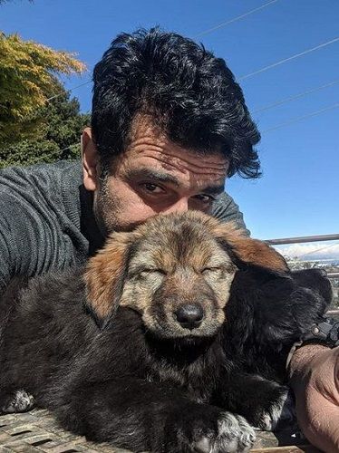 Eijaz Khan With His Pet Dog