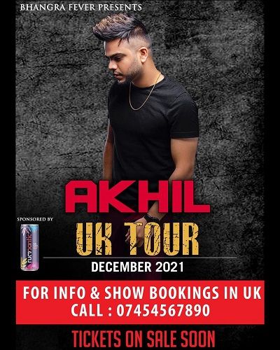Poster of Akhil's UK tour