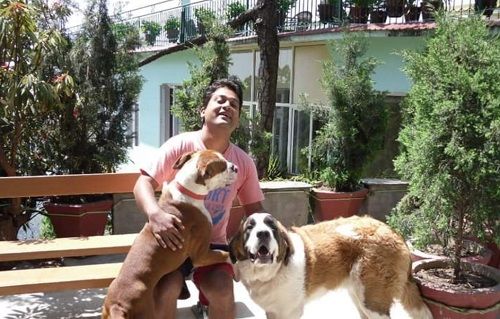Ronnit Biswas and His Pet Dogs