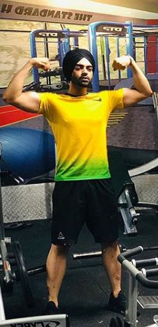 Jordan Sandhu during his workout