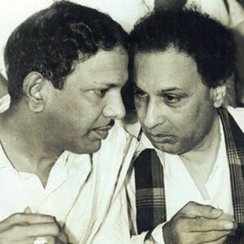 M Karunanidhi (left) And MG Ramachandran (right)
