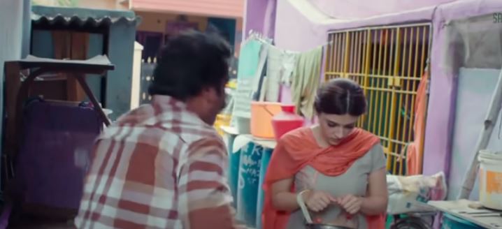 Mehreen Pirzada in a scene from the Tamil film Pattas