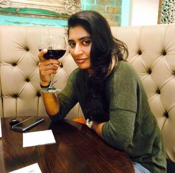 Mithali Raj With A Glass of Wine