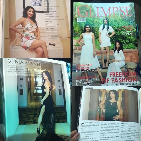 Sonia Mann on the cover of the Glimpse Magazine