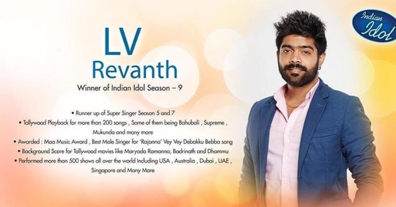 L. V. Revanth's Instagram post regarding his achievements in the field of music