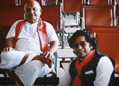 Ashutosh Rana with his guru