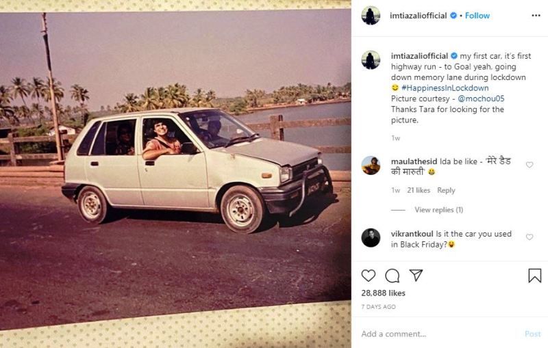 Postingan Instagram Imtiaz Ali Tentang Mobil Pertamanya