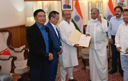 N. Biren Singh submitting his resignation as the Chief Minister of Manipur