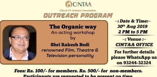 Rakesh Bedi's acting workshop at CINTAA