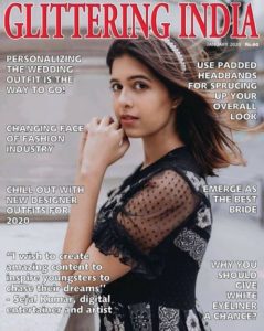 Sejal Kumar on the cover of the Glittering India Magazine