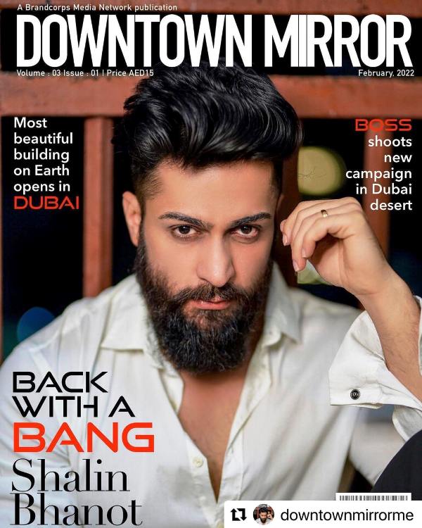 Shaleen Bhanot's photo on the cover page of the fashion magazine Downtown Mirror