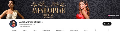 Ayesha Omar's YouTube channel