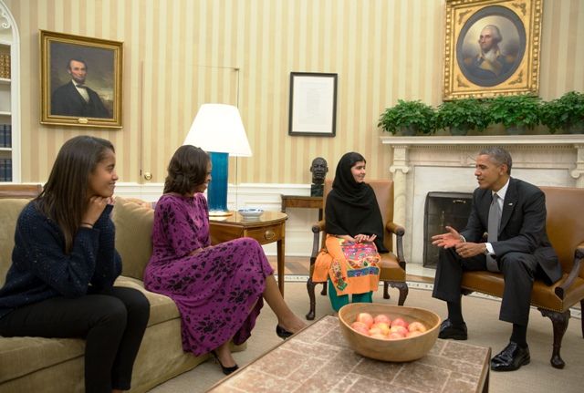 Malala Yousafzai With Barack Obama and His Family